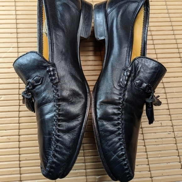 Massimo Emporio Men Black Leather Loafers Tassel  Shoes Size 8.5M.  156pm main image 9